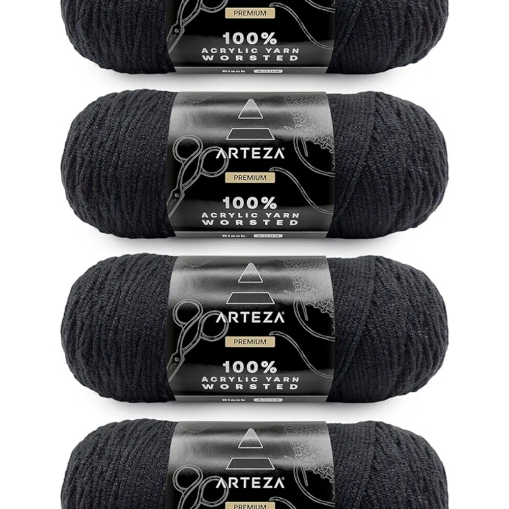Black Acrylic Yarn Set By ARTEZA